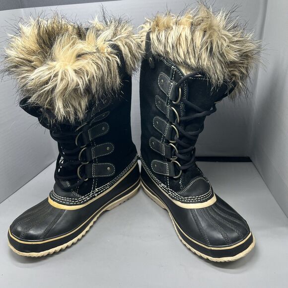 Sorel Women Joan of Arctic Tall Boots Black Waterproof NL1540-010 Sz 8 PreOwned - Picture 11 of 14